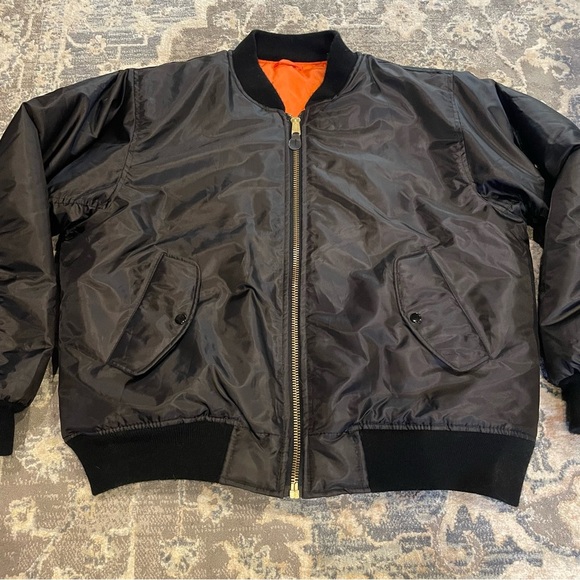 Black Bomber Jacket Rothco - Picture 1 of 4